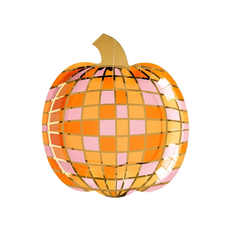PINK AND ORANGE DISCO PUMPKIN PLATES