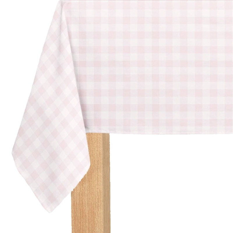 PINK GINGHAM PAPER TABLECLOTH
