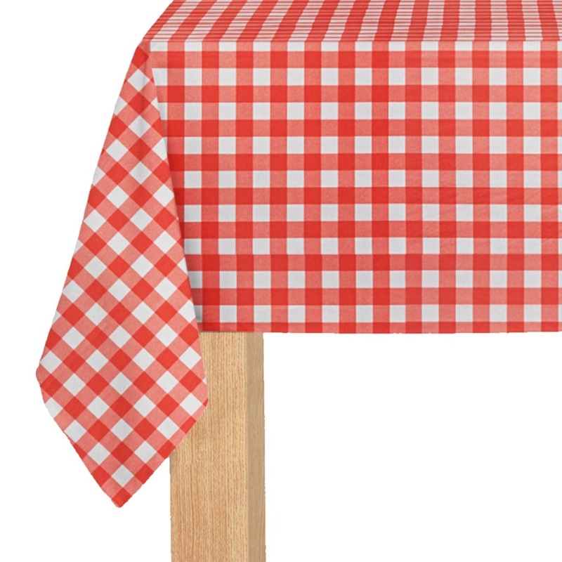 RED GINGHAM PAPER TABLECLOTH