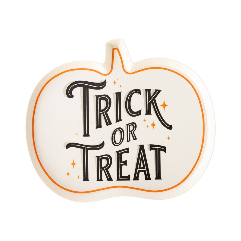 TRICK OR TREAT BAMBOO PUMPKIN PLATE