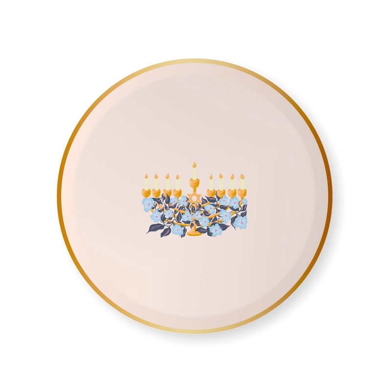 BONJOUR FTE X ONE & ONLY PAPER HAPPY HANUKKAH MENORAH SMALL PLATES