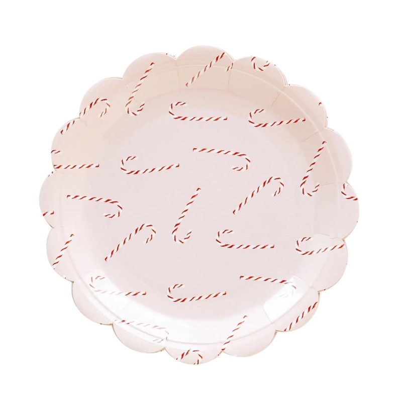 CANDY CANE PINK SCALLOPED PLATES