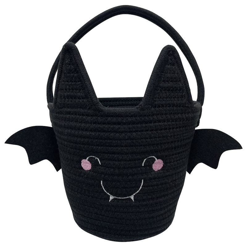 HALLOWEEN BAT ROPE BASKET