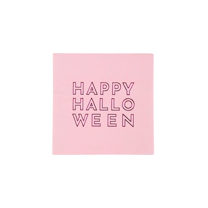 HAPPY HALLOWEEN PINK COCKTAIL NAPKINS