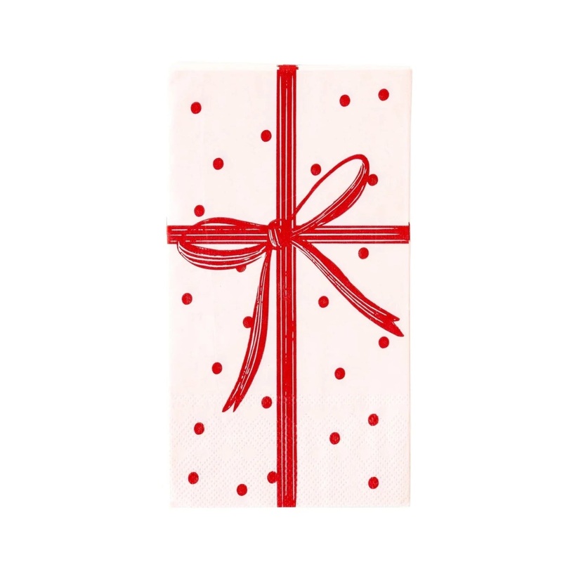 PINK AND RED PRESENT GUEST TOWELS