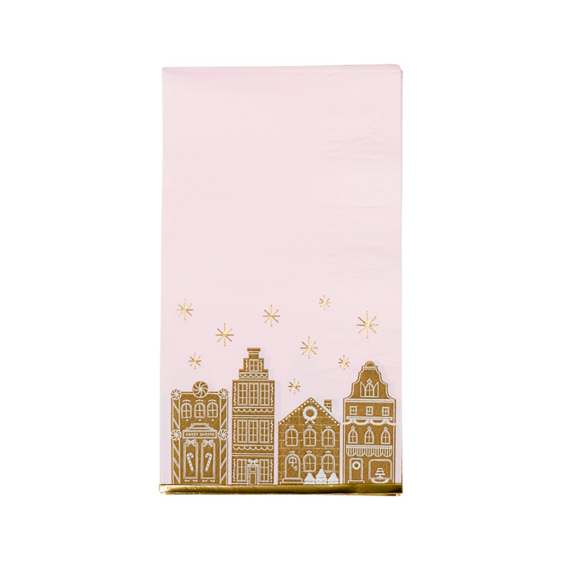 PINK GINGERBREAD GUEST TOWELS