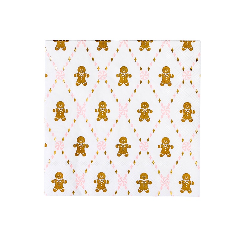 PINK GINGERBREAD LARGE NAPKINS