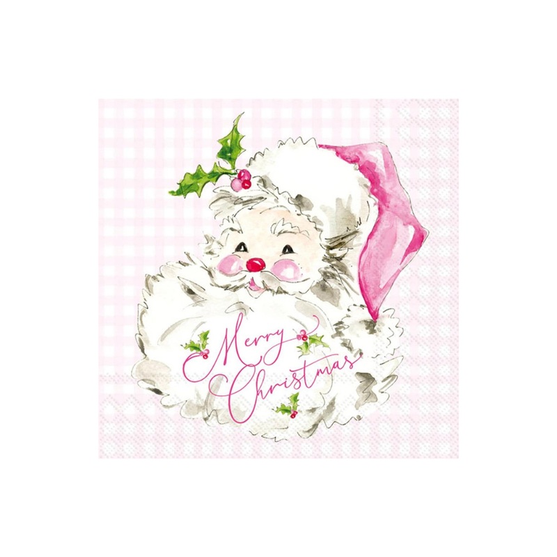 PINK SANTA COCKTAIL NAPKINS