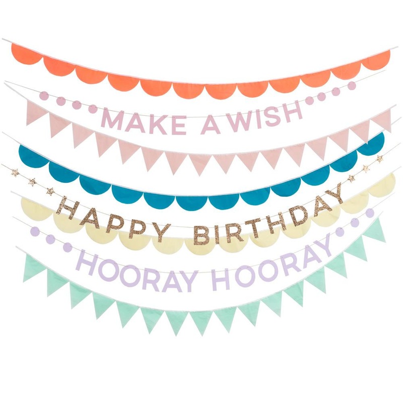 RAINBOW BIRTHDAY GARLAND DECORATION SET