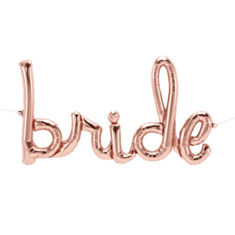 BRIDE ROSE GOLD SCRIPT BALLOON
