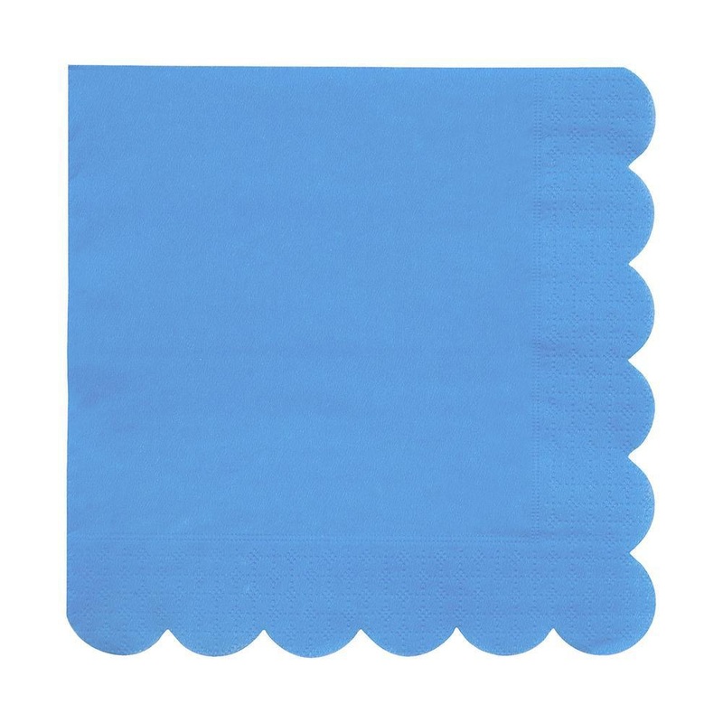 BRIGHT BLUE SCALLOPED NAPKINS