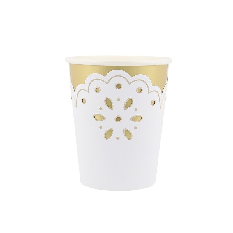 BRODERIE ANGLAISE LACE WHITE CUPS