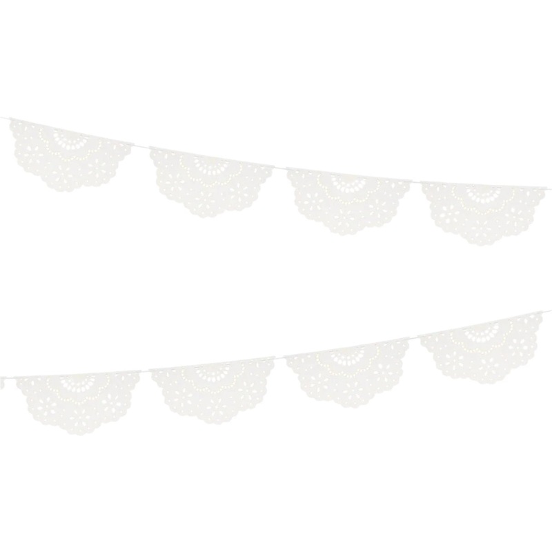 BRODERIE ANGLAISE LACE WHITE PENNANT GARLAND