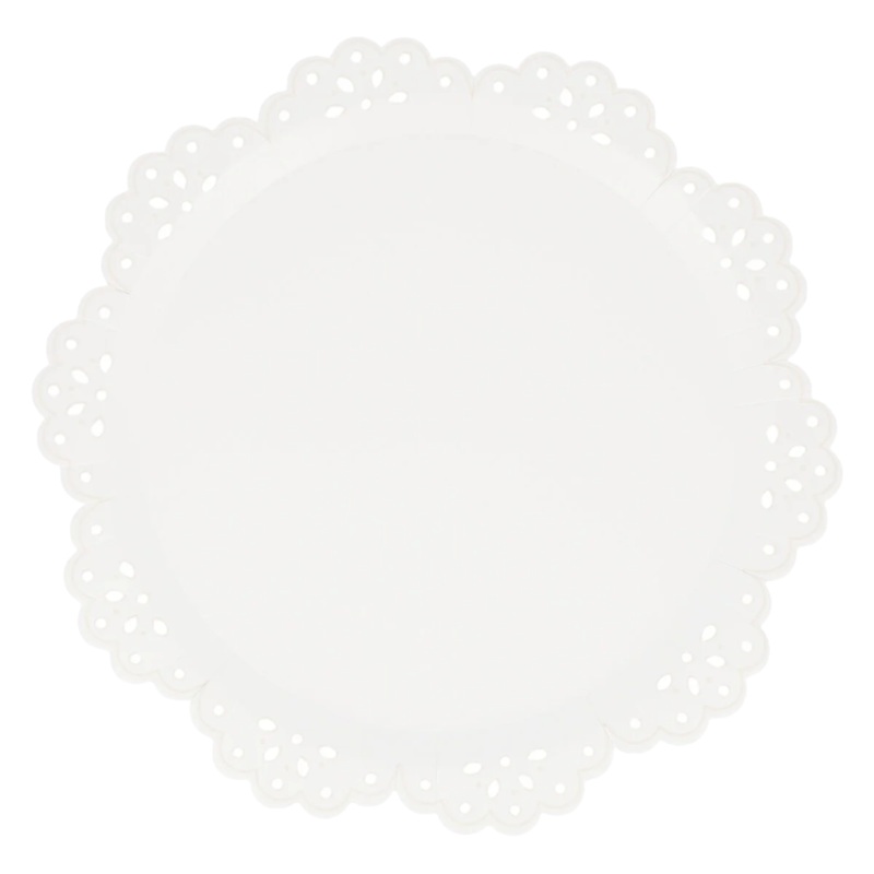 BRODERIE ANGLAISE LACE WHITE PLATES