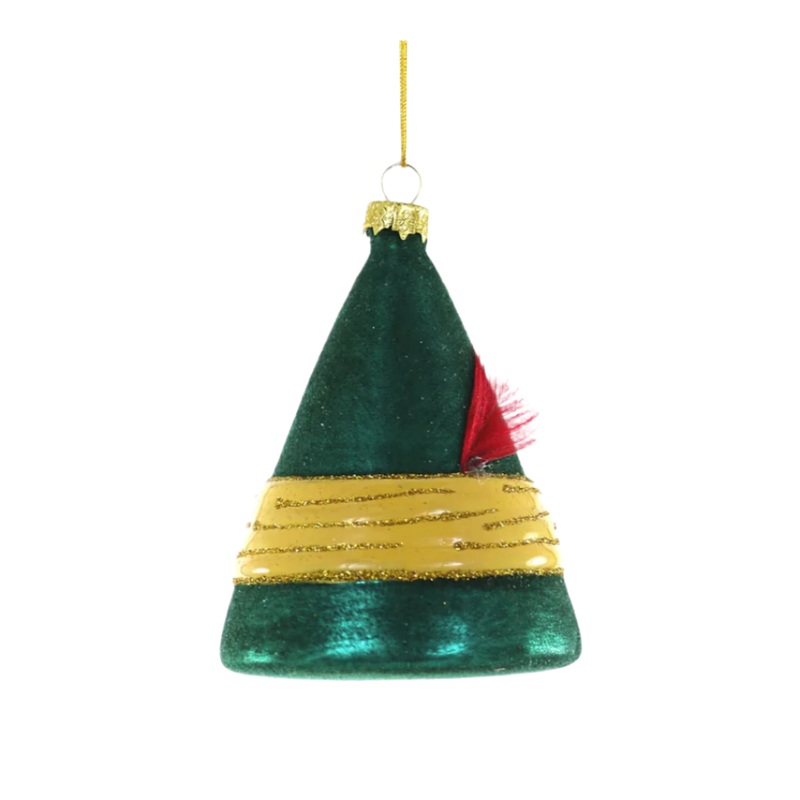 BUDDY’S HAT GLASS ORNAMENT BY CODY FOSTER
