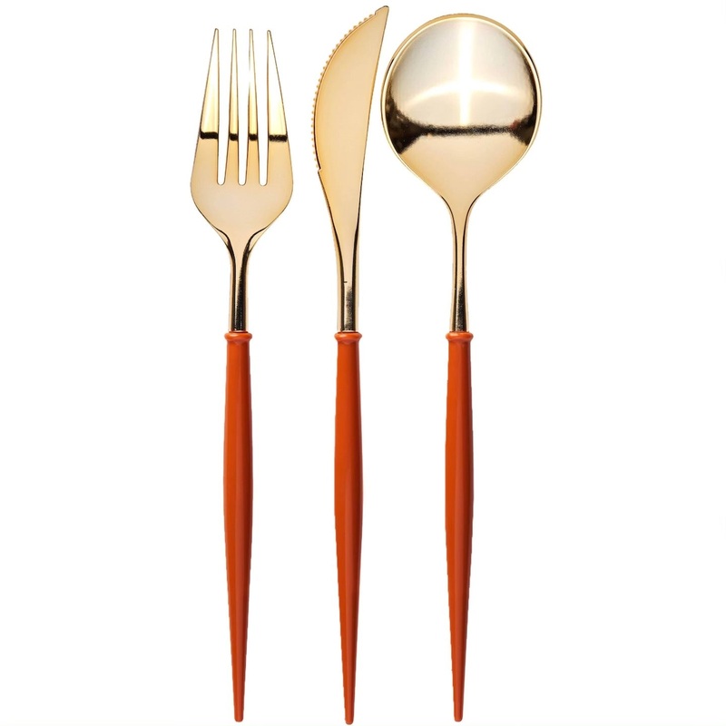 FANCY PUMPKIN BURNT ORANGE CUTLERY