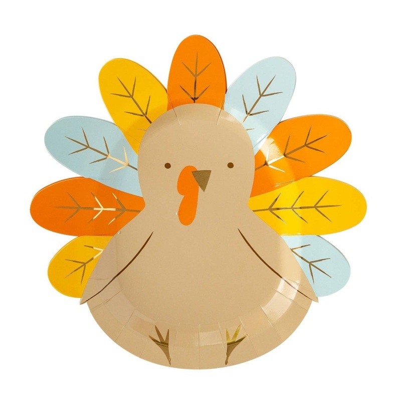 HARVEST TURKEY SHAPED PLATES