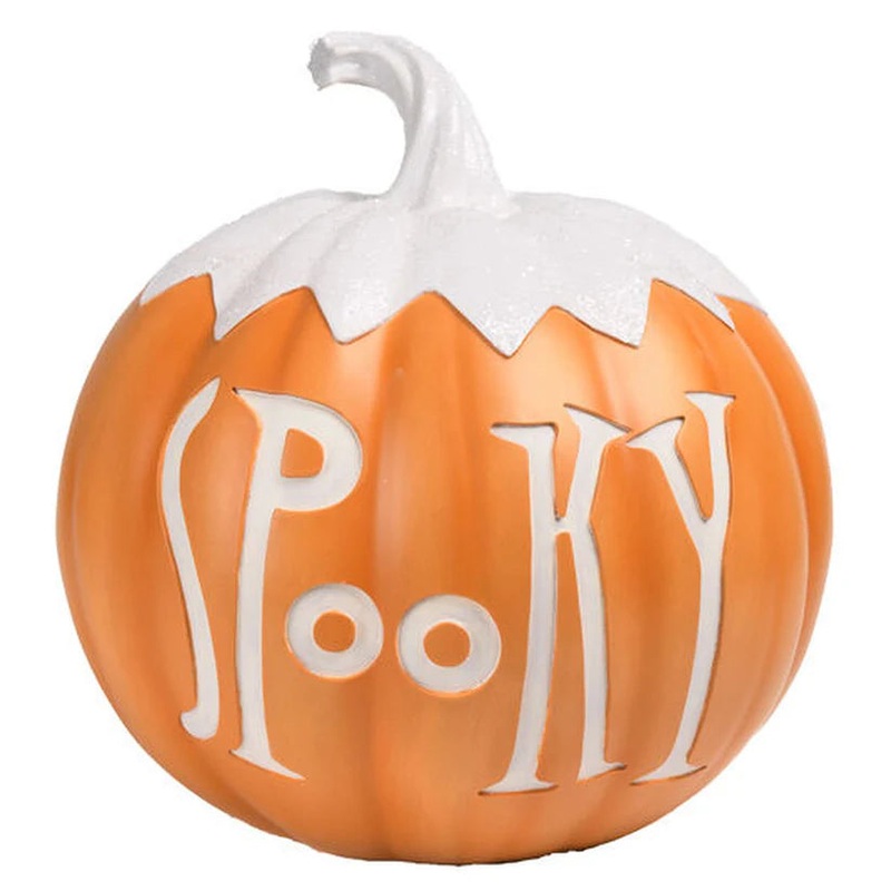 LARGE SPOOKY PUMPKIN FIGURINE