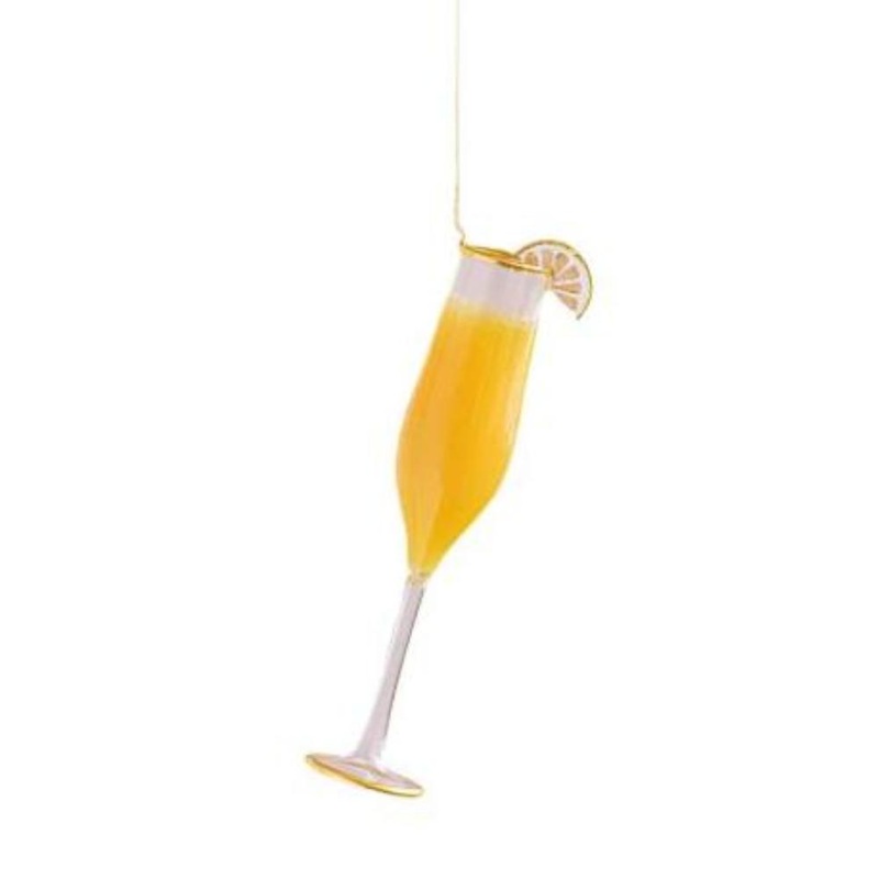 MIMOSA COCKTAIL GLASS ORNAMENT BY GLITTERVILLE