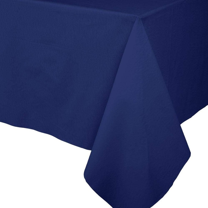 NAVY BLUE LINEN LIKE TABLE COVER