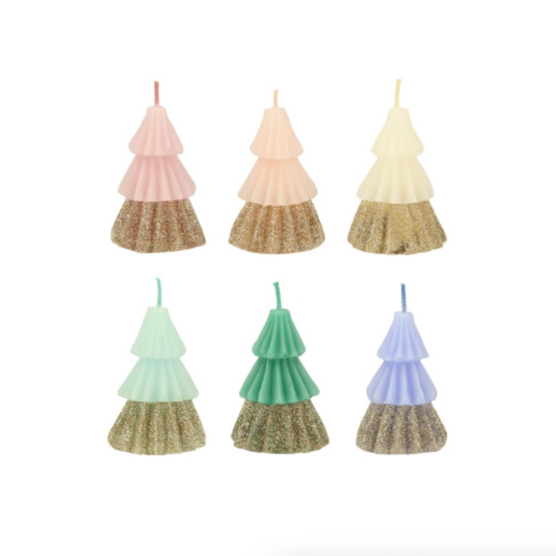 RAINBOW GLITTER TREE CANDLES