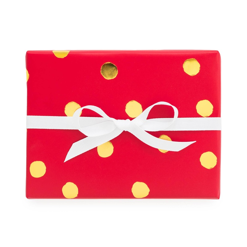 RED & GOLD POLKA DOT WRAPPING SHEETS