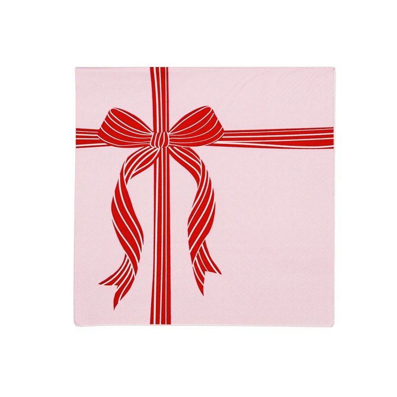 RED & PINK PRESENT LARGE NAPKINS