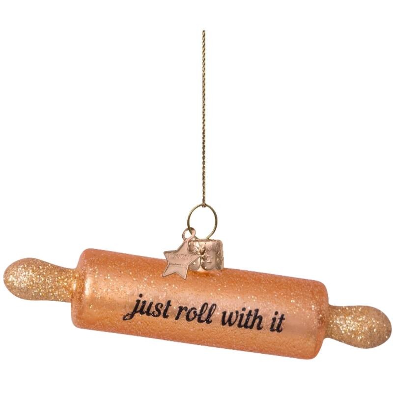 ROLLING PIN GLASS ORNAMENT