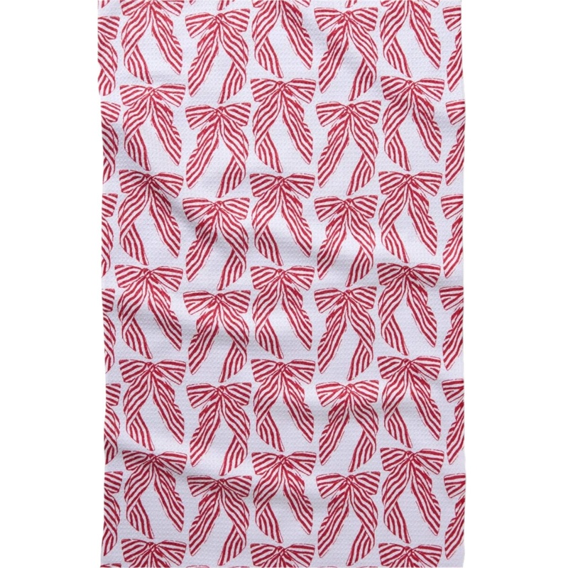 STRIPED BOWS TEA TOWEL