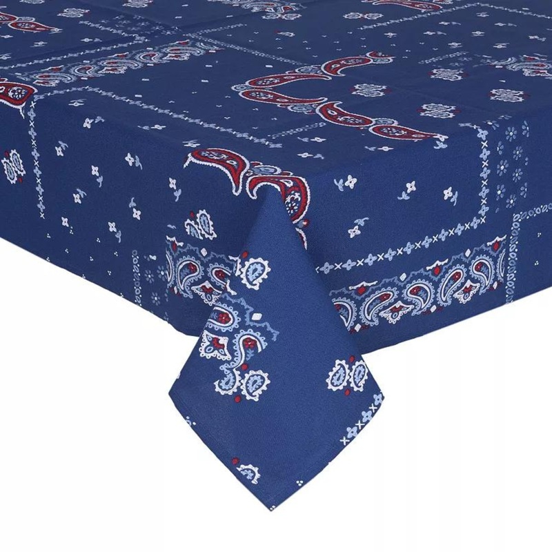 BLUE BANDANA PATCHWORK TABLECLOTH