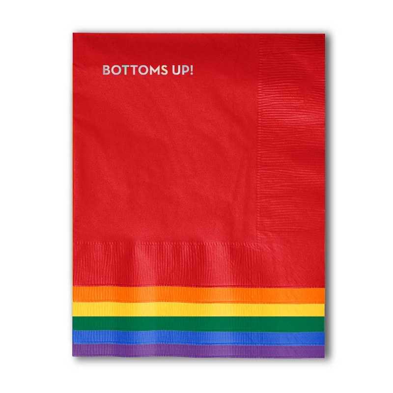 BOTTOMS UP PRIDE COCKTAIL NAPKINS
