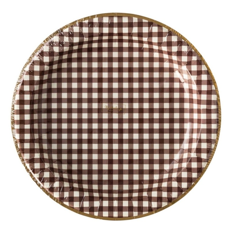 BROWN GINGHAM CHECK PLATES