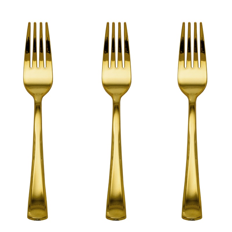 GOLD PLASTIC FORKS
