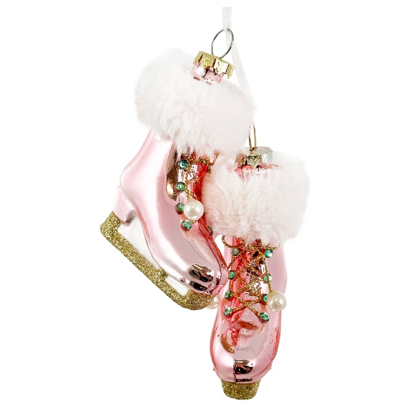 ICE SKATES GLASS ORNAMENT