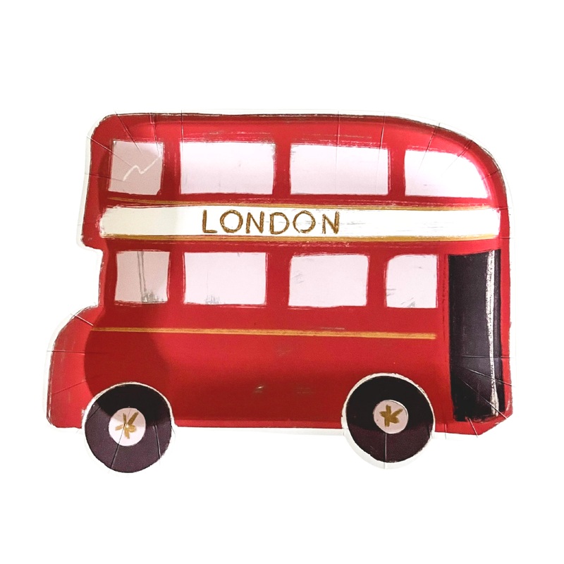 LONDON DOUBLE DECKER BUS DESSERT PLATES