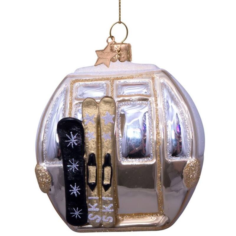 SKI GONDOLA GLASS ORNAMENT