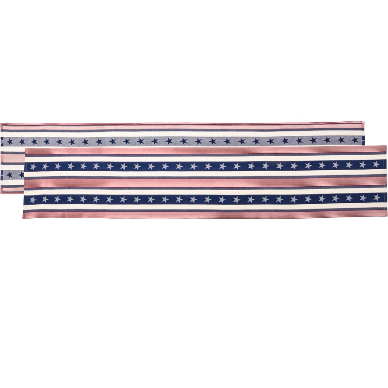 STARS & STRIPES 4TH OF JULY TABLE RUNNER