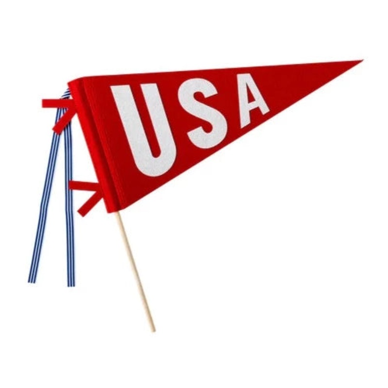 USA RED FELT PENNANT FLAG
