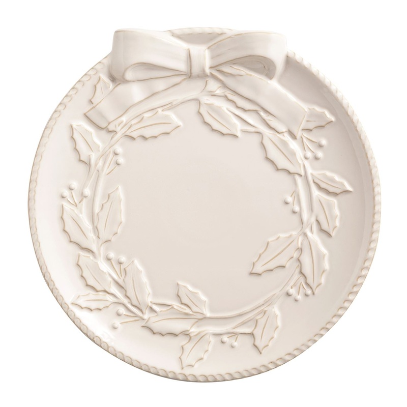 WHITE WREATH PLATTER SET