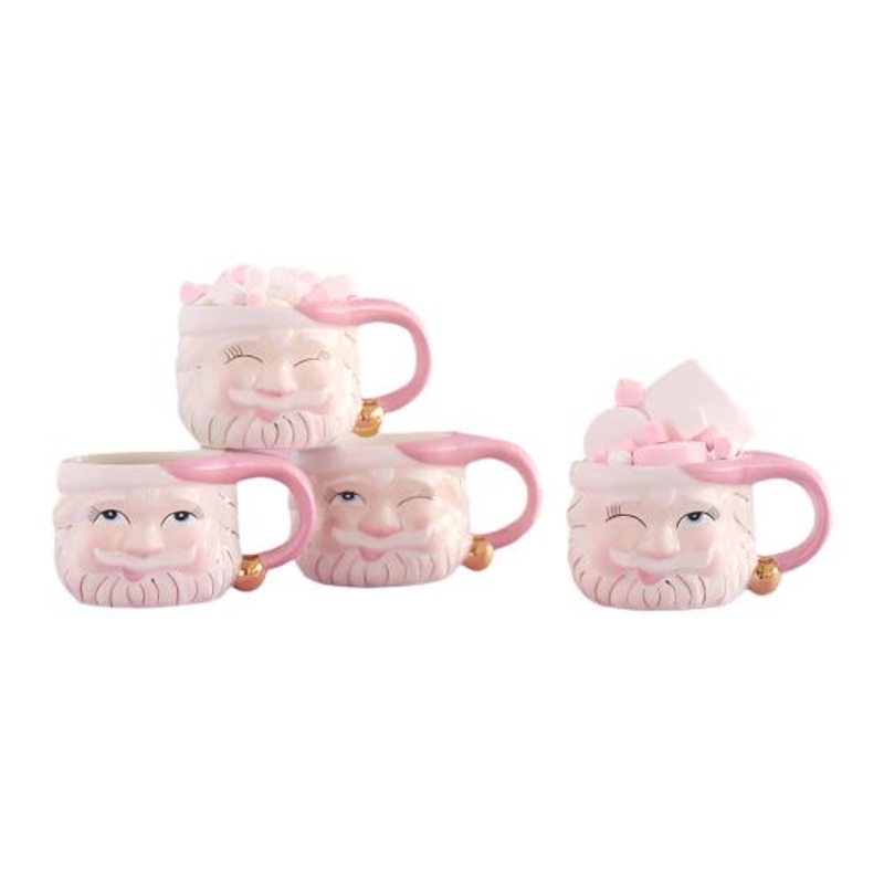 PAPA NOEL PINK SANTA MUG BY GLITTERVILLE