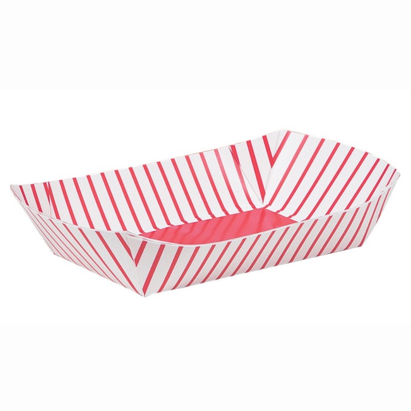 RED STRIPE PAPER SNACK TRAYS