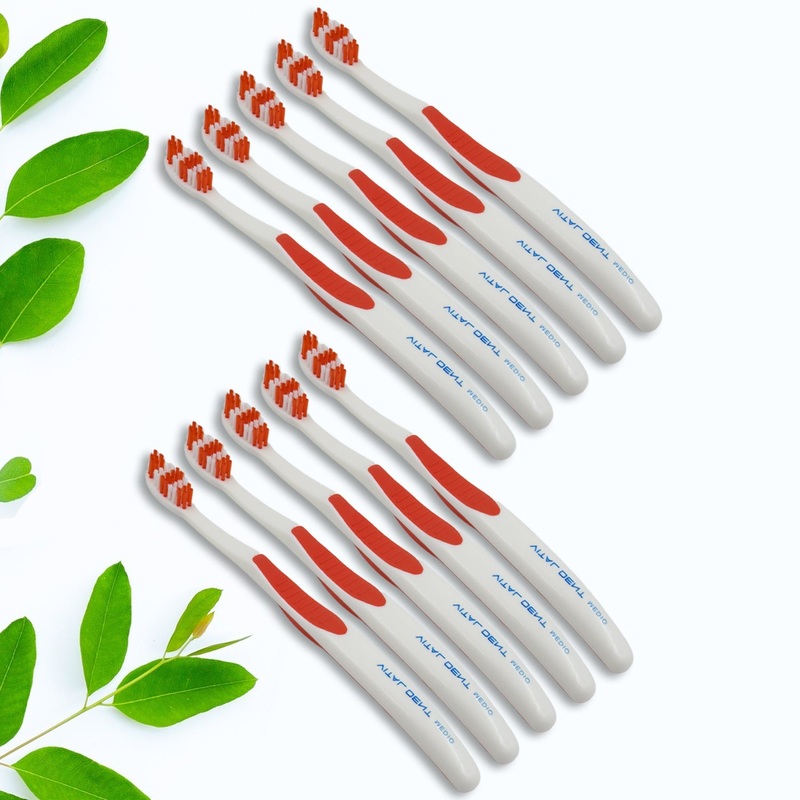 Soft Toothbrush With Plastic Round Box for Men and Women, Kids, AdultsPlastic Toothbrush (10 pcs Set)