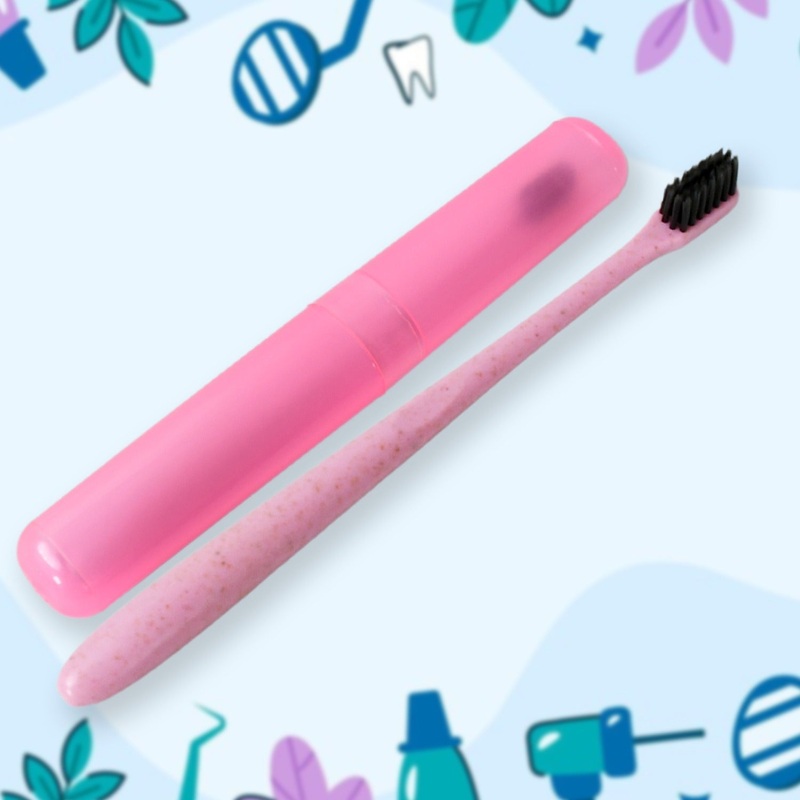 Soft Toothbrush With Toothbrush Cover Cleaner Scraper for Men and Women, Kids, AdultsPlastic Toothbrush Cover / Case / Holder (1 Pc / Mix Color)