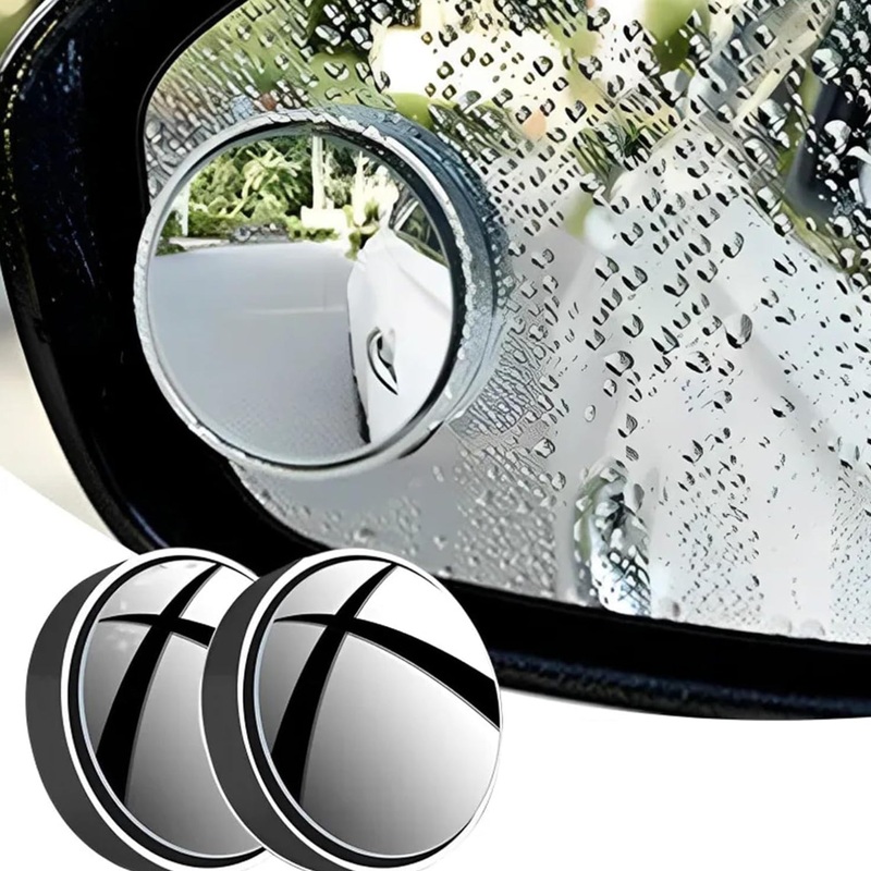 360DEGREE BLIND SPOT ROUND WIDE ANGLE ADJUSTABLE CONVEX REAR VIEW MIRROR – PACK OF 2