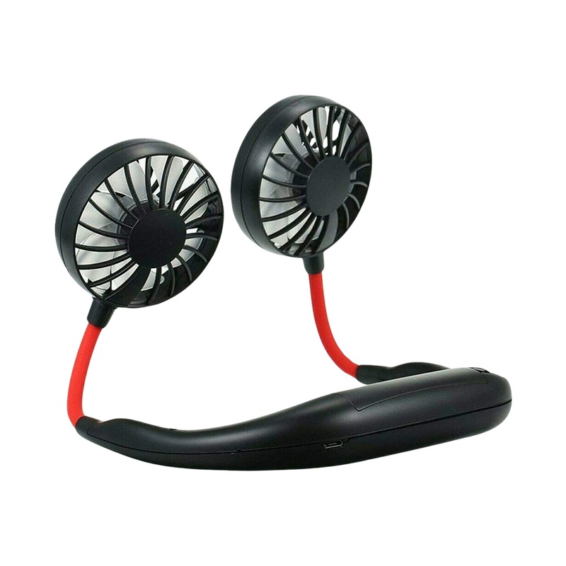 Hand Free Personal Fan – Portable USB Battery Rechargeable With Battery Comaprtment Mini Fan – Headphone Design Wearable Neckband Fan Necklance Fan Cooler Fan for Home, Sport, Camping, Beach, Travel, Office (Battery Not Included)