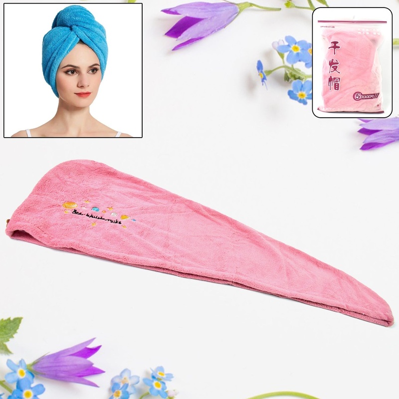 Microfiber Hair Wrap Towel Cap (1 Pc / 63×23 Cm /  Mix Color)
