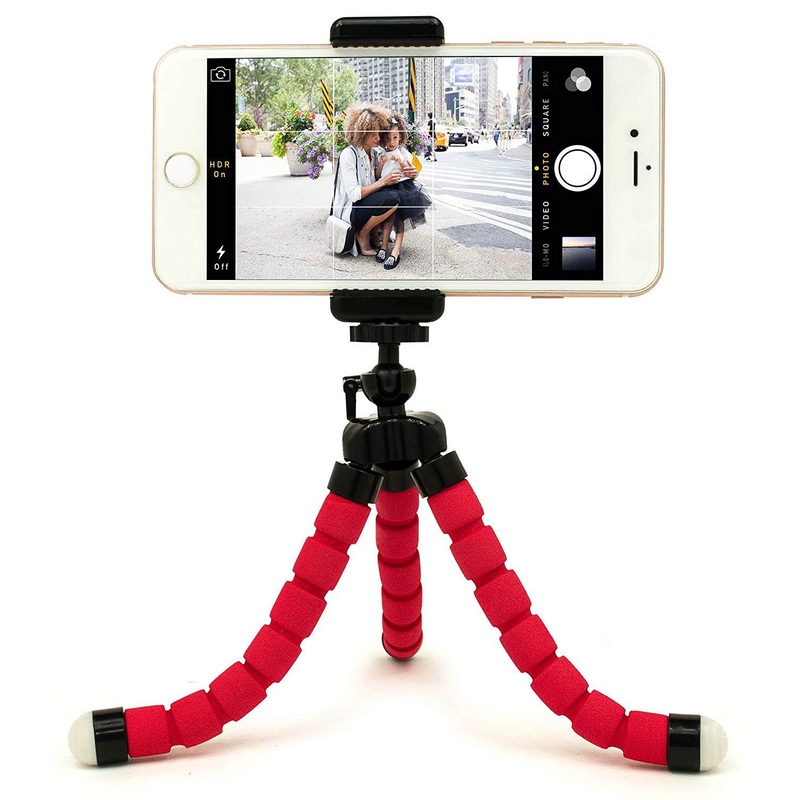 Portable Mini Octopus Tripod Stand with Phone Holder for Live Selfie, Mobile Phone Portable and Adjustable Stent