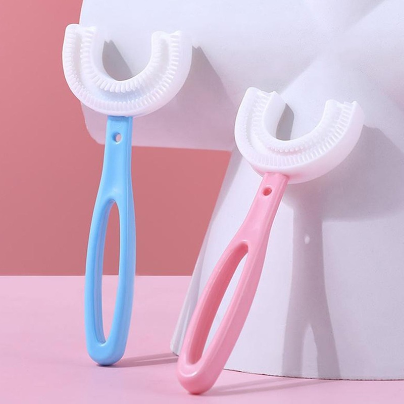 Kids U Shaped Large Tooth Brush used in all kinds of household bathroom places for washing teeth of kids, toddlers and childrens easily and comfortably.
