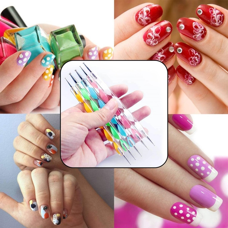 Nail Art Point Pen and Set Used by Women’s for Their Fashion Purposes (Pack of 5Pcs)
