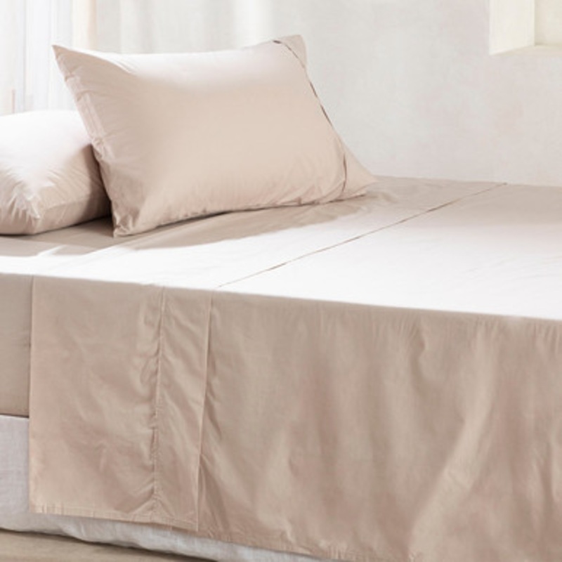300TC Natural Single Bed Cotton Sheet Set [HABB300TC18ADISB]